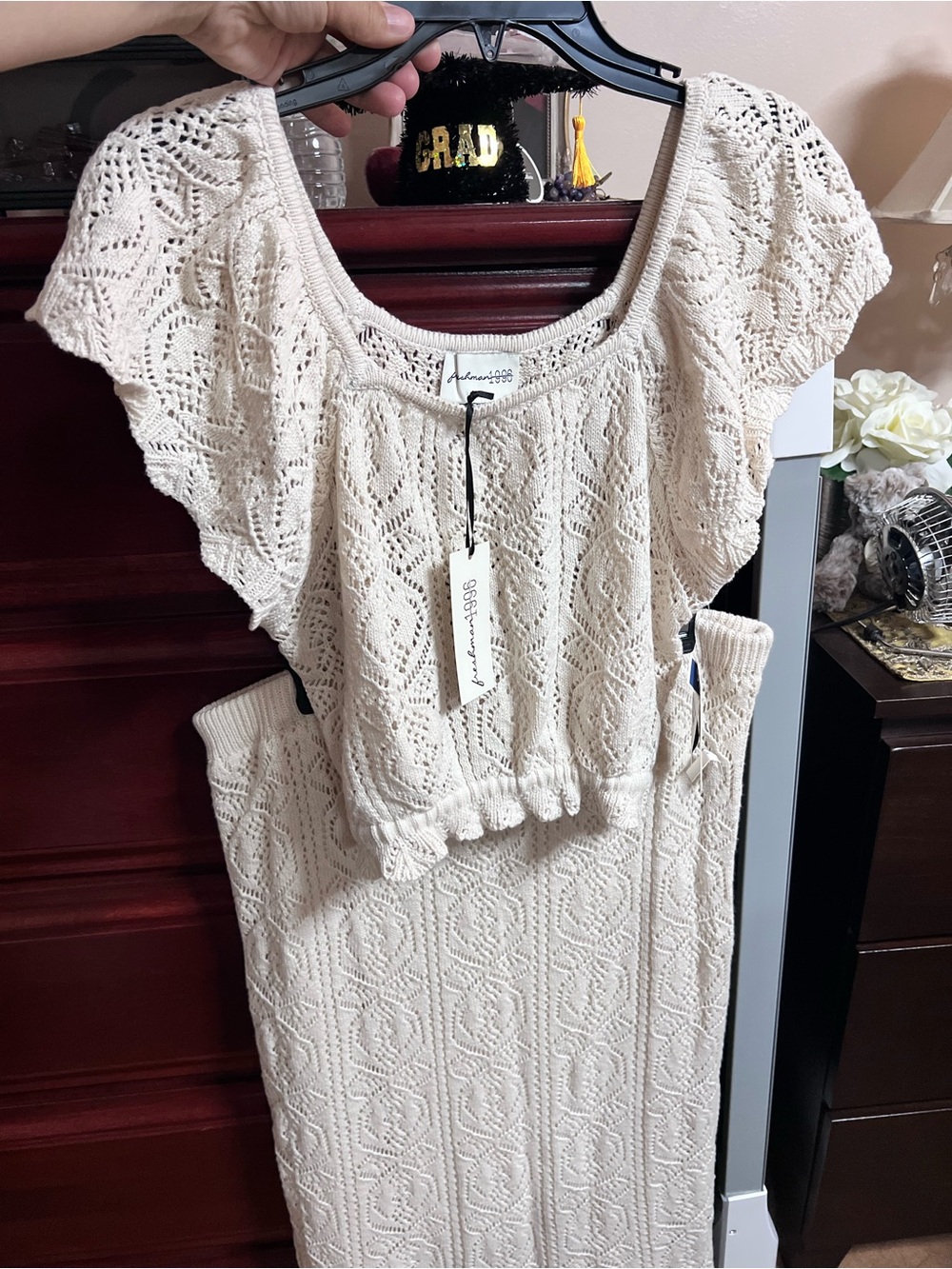 Cream Crochet Maxi Dress